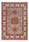 Kazak Tappeto 123x181cm - Tappeto orientale - blu chiaro - Rettangolo / Blu chiaro / 123 x 181 cm Rettangolo
