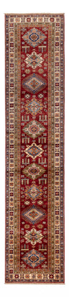 Kazak Tapis 84x396cm - Tapis oriental - rouge - Tapis de couloir / Rouge / 84 x 396 cm Tapis de couloir