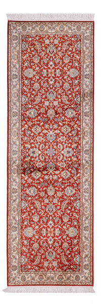 Tappeto corsia Tappeto di seta - Seta del Kashmir - 241 x 76 cm - rosso