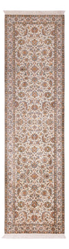 Tapis en soie du Cachemire Tapis 80x308cm - Tapis oriental - beige - Tapis de couloir / Beige / 80 x 308 cm Tapis de couloir