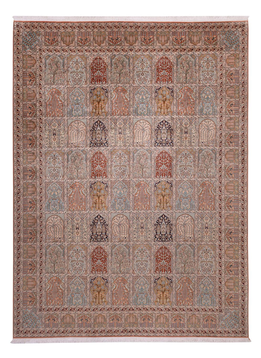 Seidenteppich - Kaschmir Seide - 372 x 277 cm - dunkelbeige