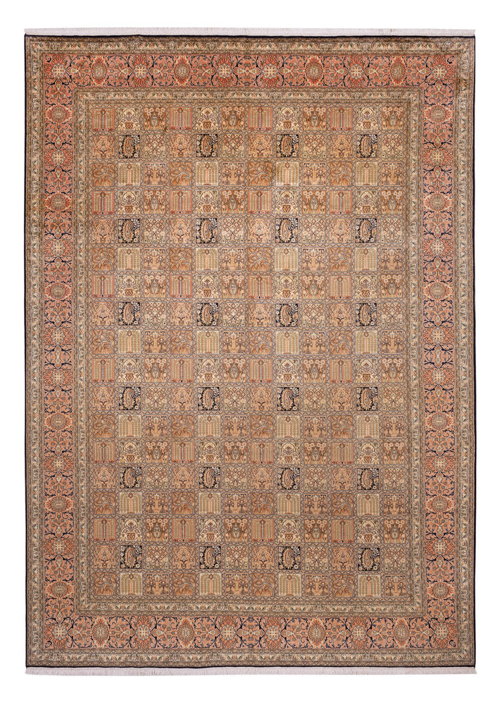 Seidenteppich - Kaschmir Seide - 344 x 245 cm - dunkelbeige