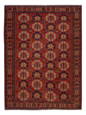 Kelim Teppich - Oriental - Soumak - 348 x 272 cm - dunkelrot