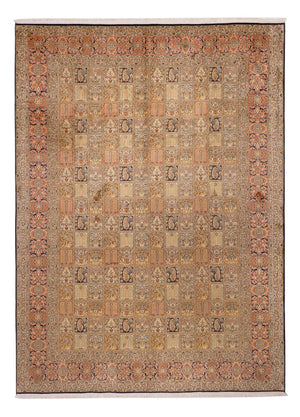 Seidenteppich - Kaschmir Seide - 339 x 246 cm - dunkelbeige