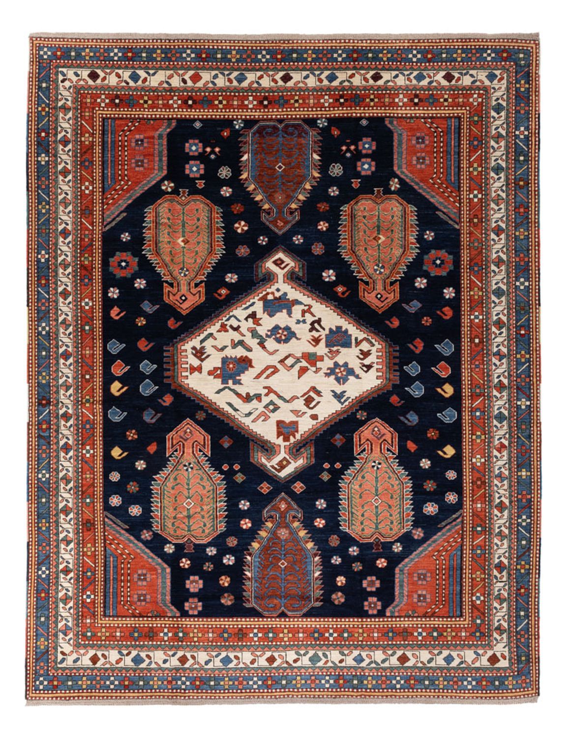Ziegler Teppich - Kazak - 328 x 247 cm - dunkelblau