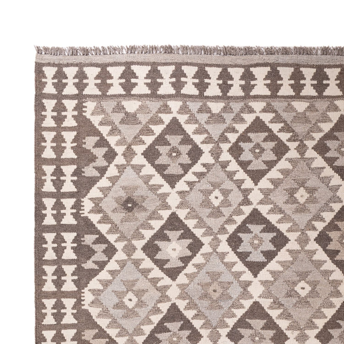 Kelim Teppich - Splash - 293 x 198 cm - hellgrau