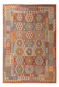 Tapis Kelim - Splash - 294 x 203 cm - multicolore