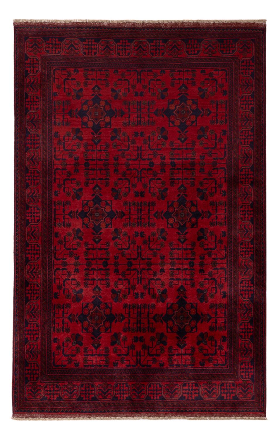 Afghan Teppich - Kunduz - 200 x 125 cm - rot