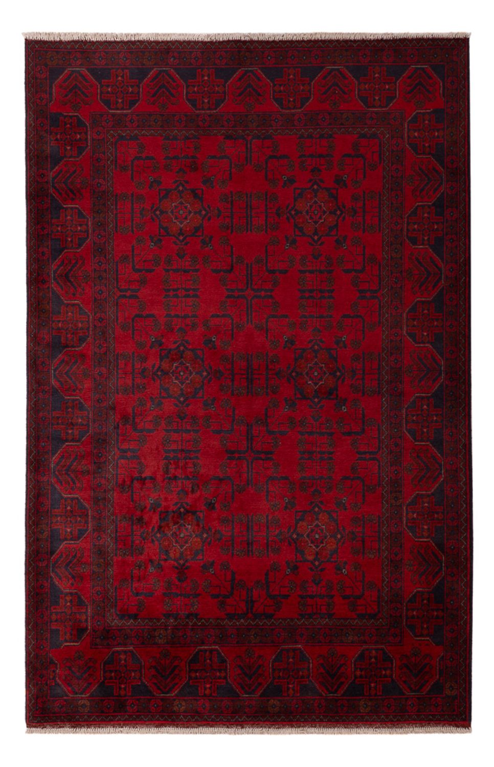 Afghan Teppich - Kunduz - 196 x 127 cm - rot