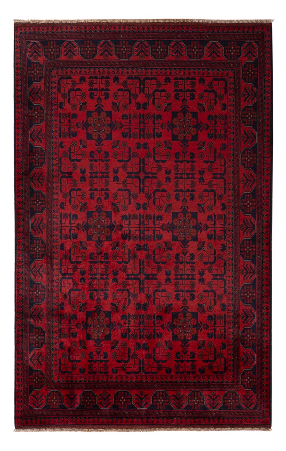 Afghan Teppich - Kunduz - 203 x 128 cm - rot