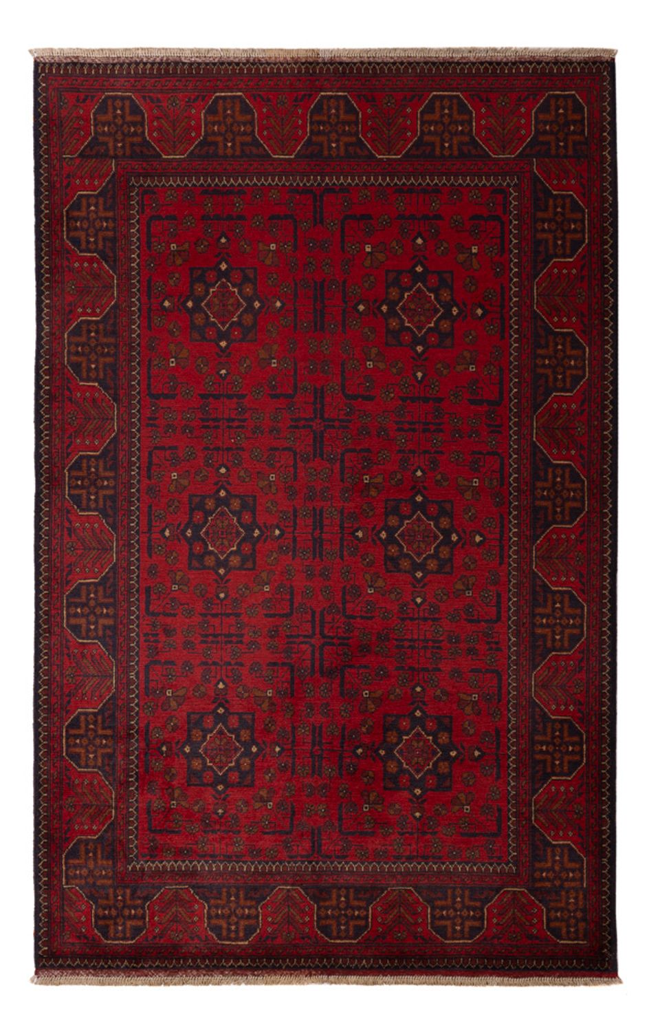 Afghan Teppich - Kunduz - 201 x 126 cm - rot