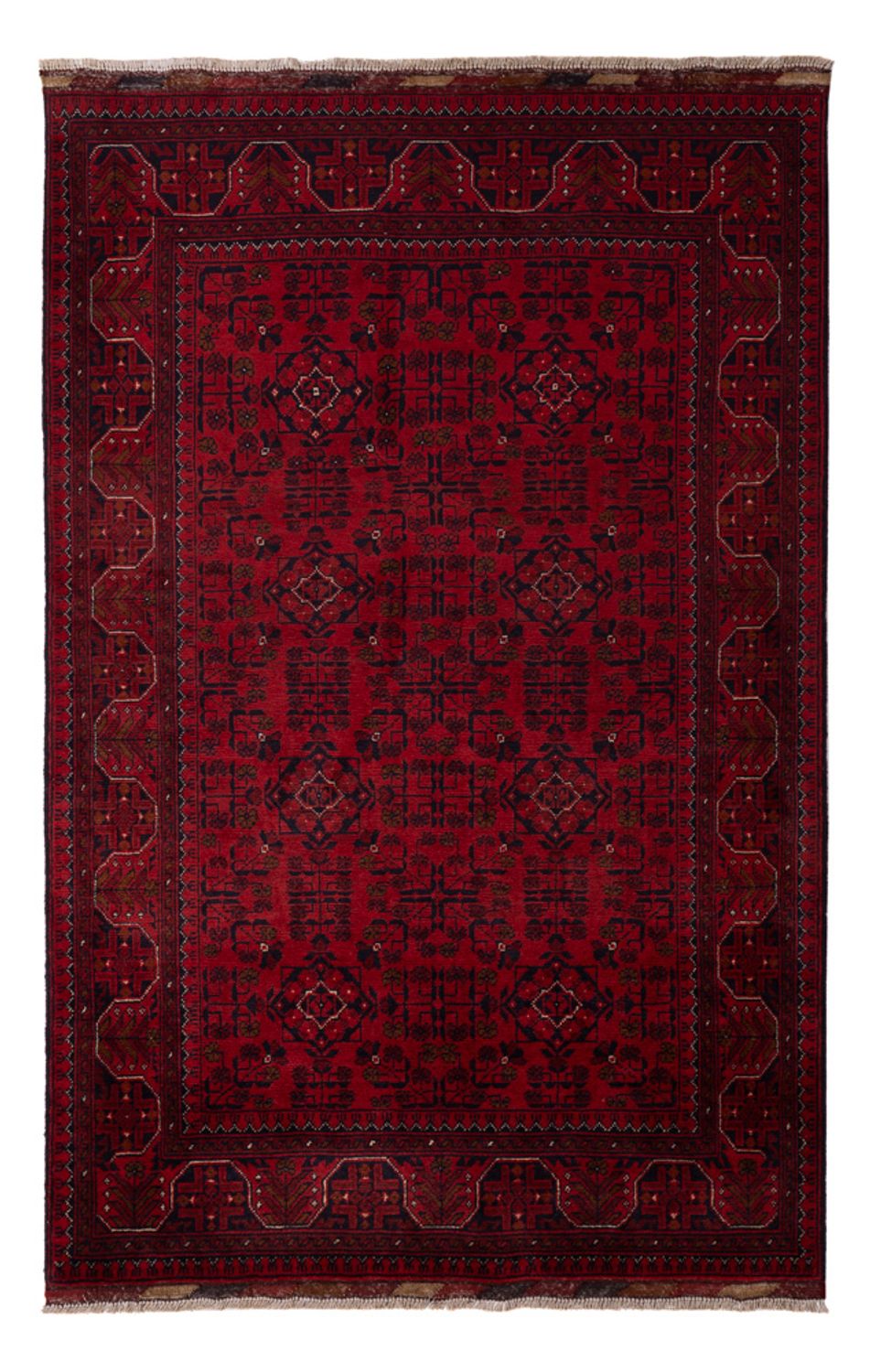 Afghan Teppich - Kunduz - 198 x 123 cm - rot
