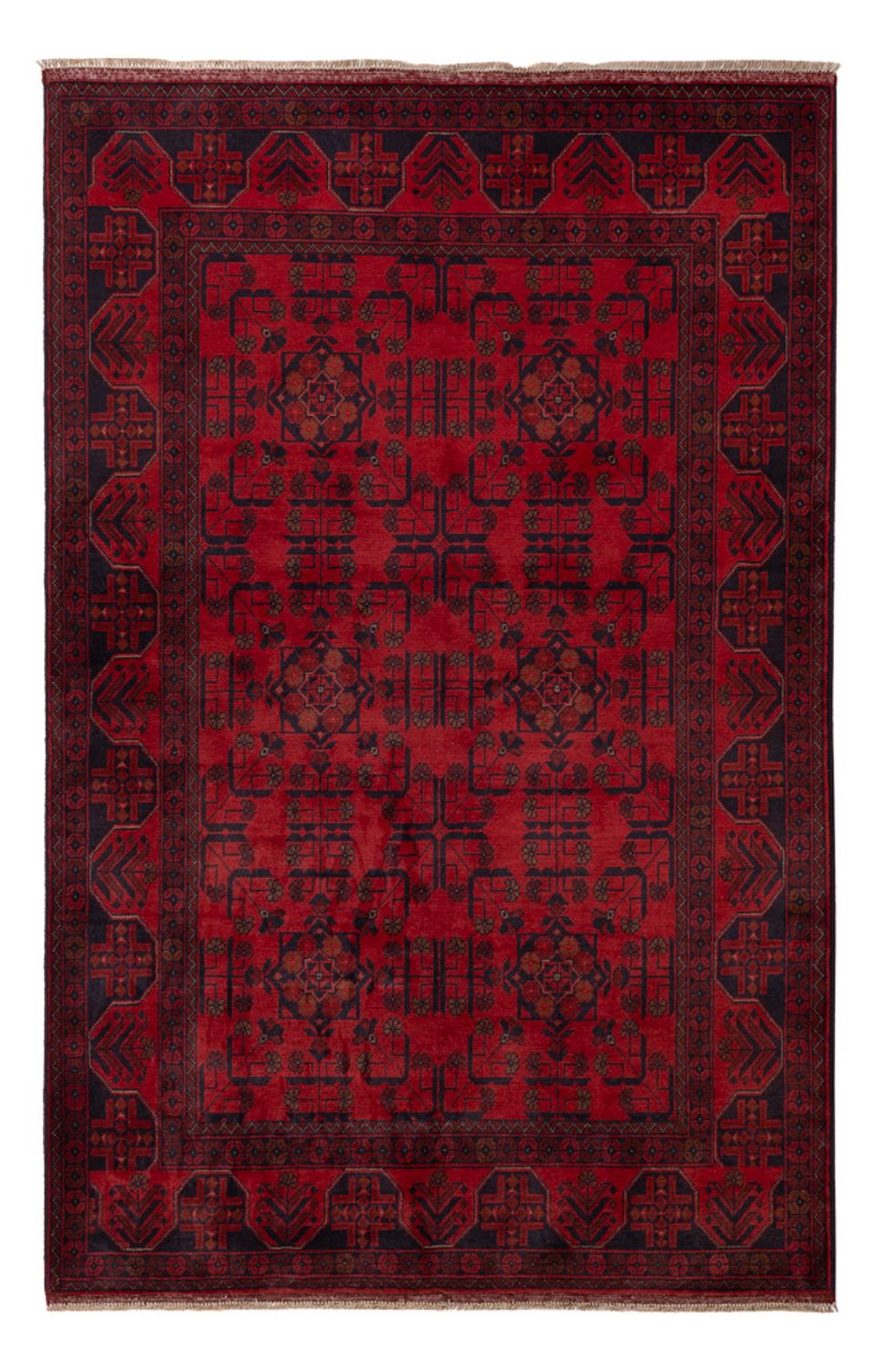 Afghan Teppich - Kunduz - 198 x 126 cm - rot