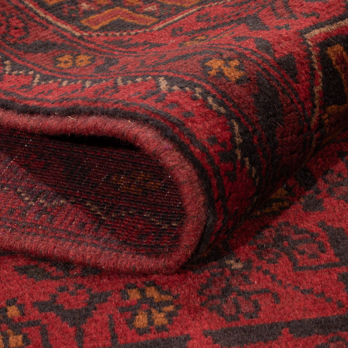 Afghan Teppich - Kunduz - 197 x 127 cm - dunkelrot