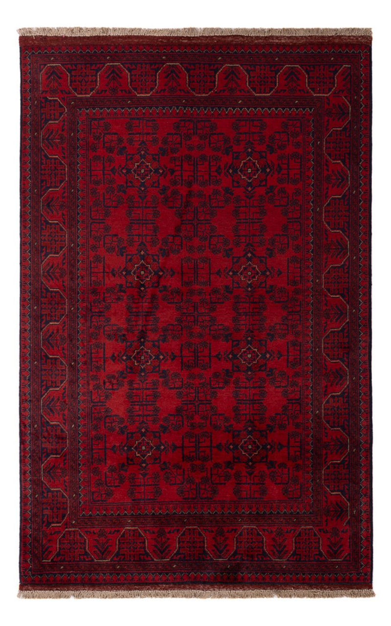 Afghan Teppich - Kunduz - 193 x 124 cm - dunkelrot