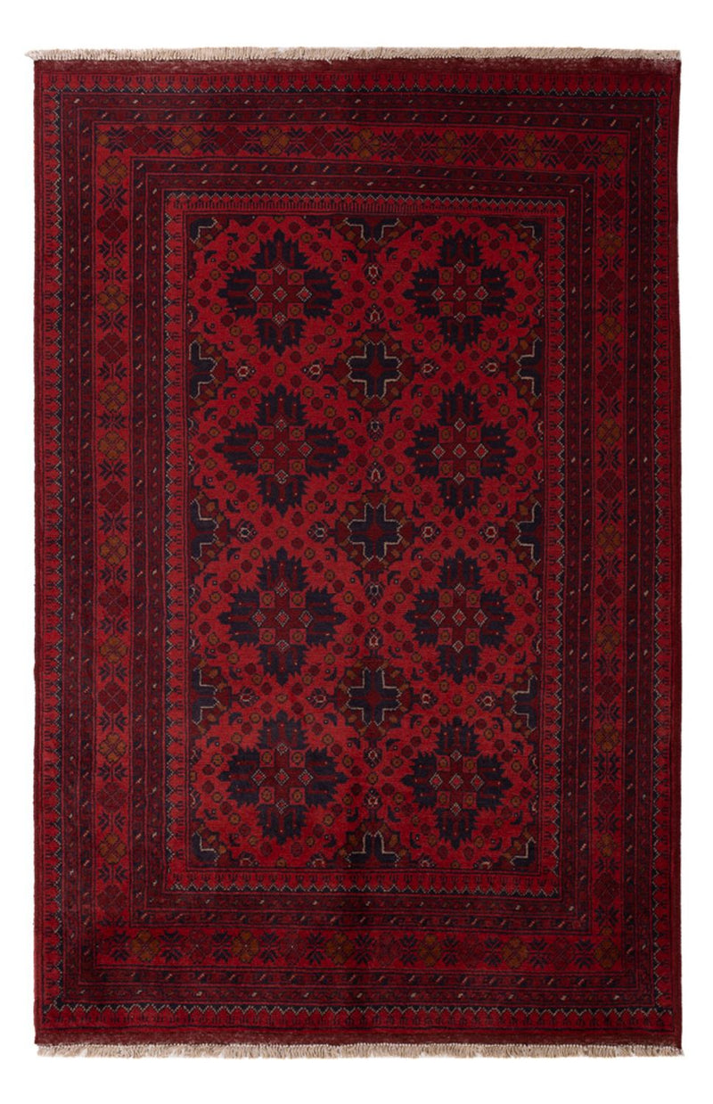 Afghan Teppich - Kunduz - 198 x 124 cm - dunkelrot
