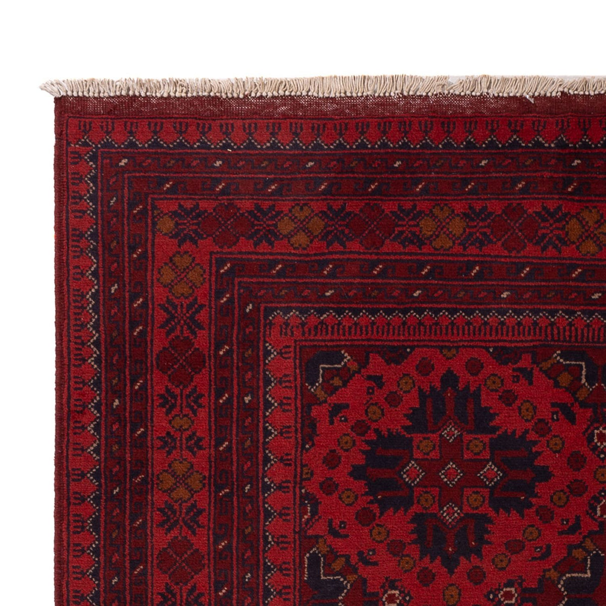 Afghan Teppich - Kunduz - 198 x 124 cm - dunkelrot