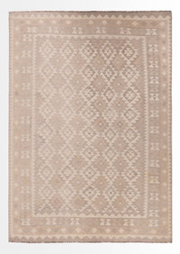 Tapis Kelim - Splash - 301 x 210 cm - gris clair
