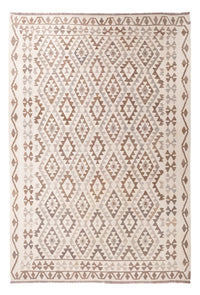 Tapis Kelim - Splash - 289 x 201 cm - gris clair