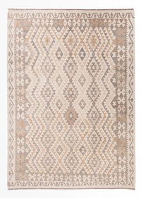 Tapis Kelim - Splash - 291 x 207 cm - gris clair