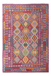 Tapis Kelim - Splash - 301 x 200 cm - multicolore