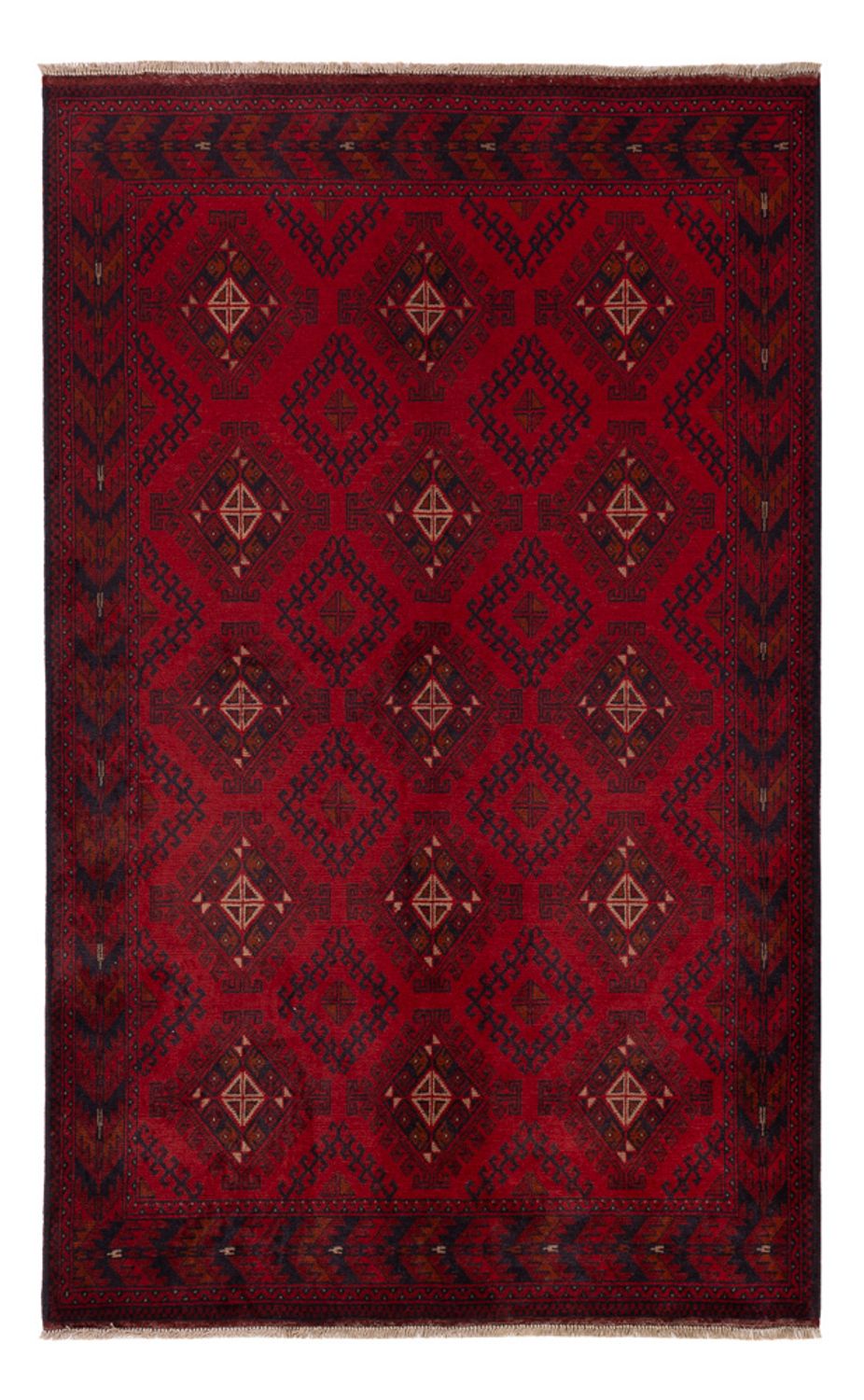 Afghan Teppich - Kunduz - 201 x 126 cm - rot