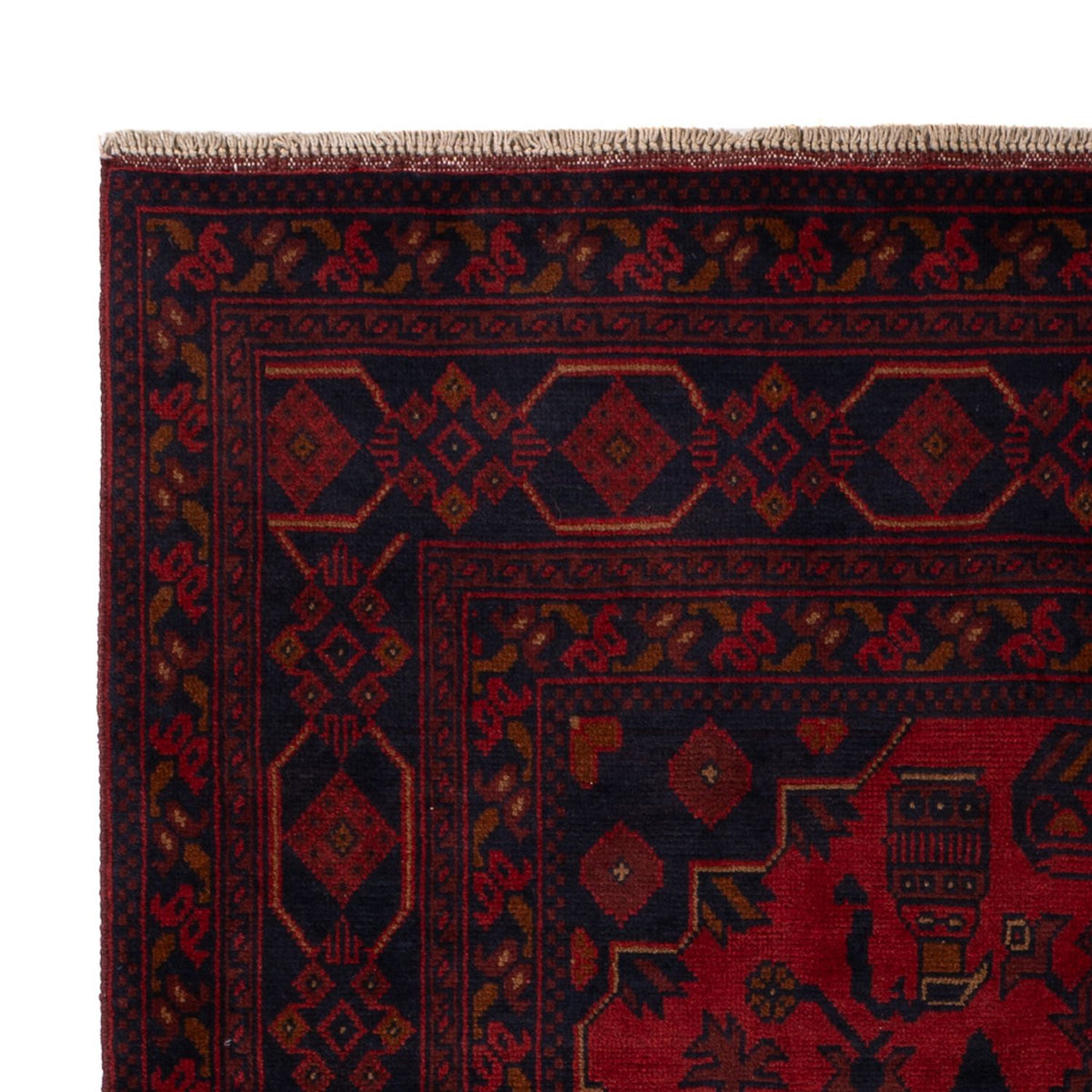 Afghan Teppich - Kunduz - 197 x 128 cm - rot