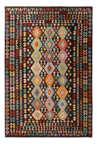 Tapis Kelim - Splash - 291 x 197 cm - multicolore