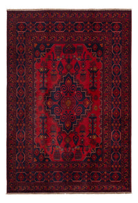 Tappeto afgano - Kunduz - 197 x 127 cm - rosso scuro