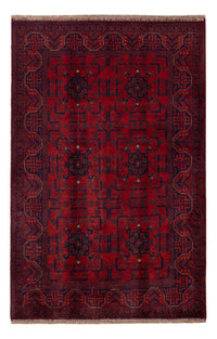 Tapis afghan - Kunduz - 199 x 132 cm - rouge foncé