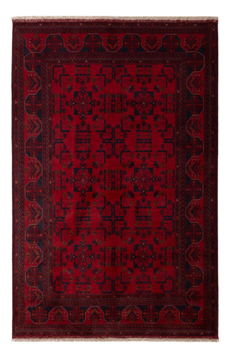 Afghan Teppich - Kunduz - 195 x 125 cm - dunkelrot