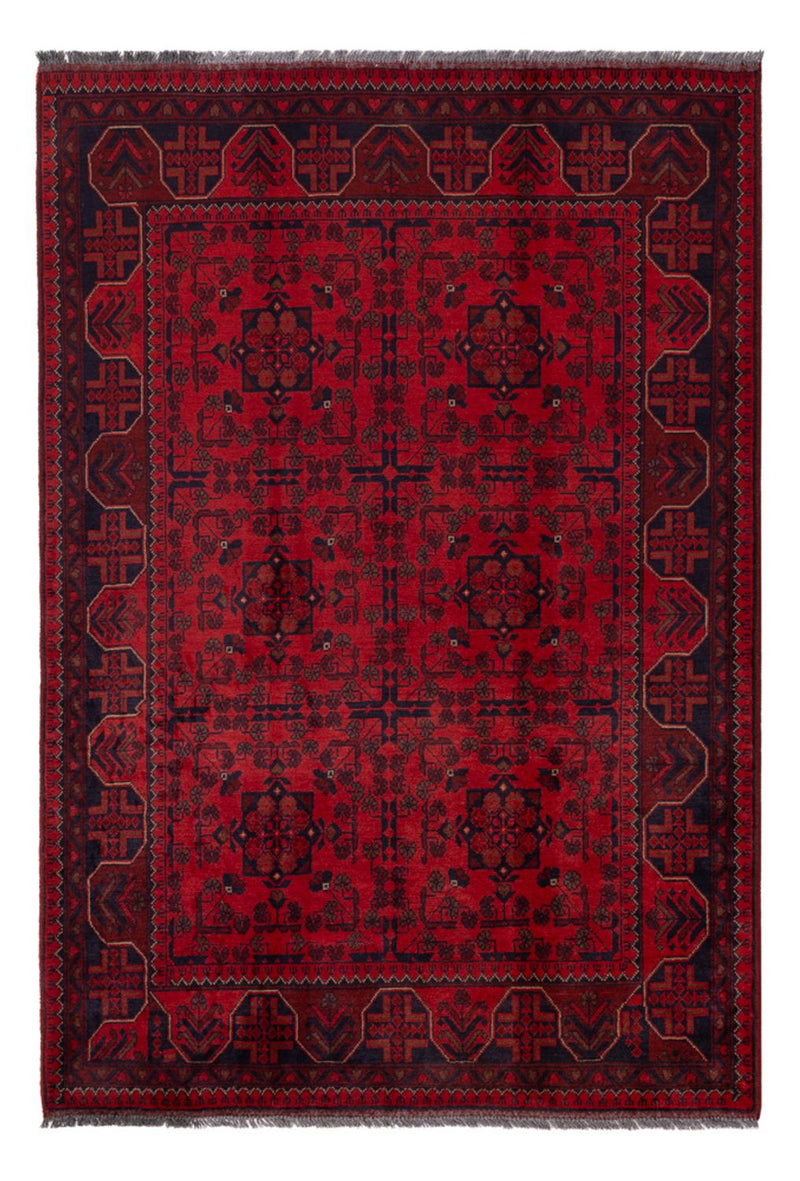 Afghan Teppich - Kunduz - 195 x 128 cm - dunkelrot
