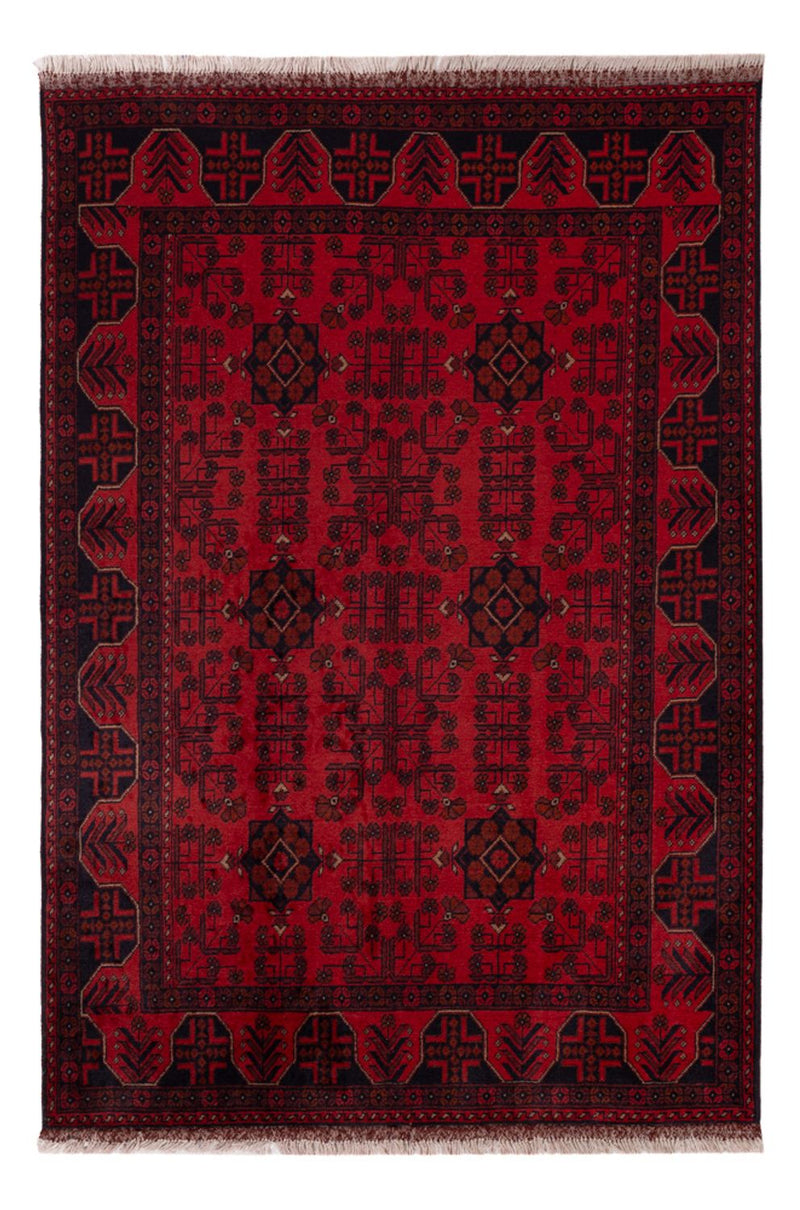 Afghan Teppich - Kunduz - 195 x 125 cm - dunkelrot