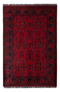 Tappeto afgano - Kunduz - 189 x 129 cm - rosso scuro