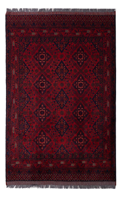 Afghan Teppich - Kunduz - 190 x 128 cm - dunkelrot