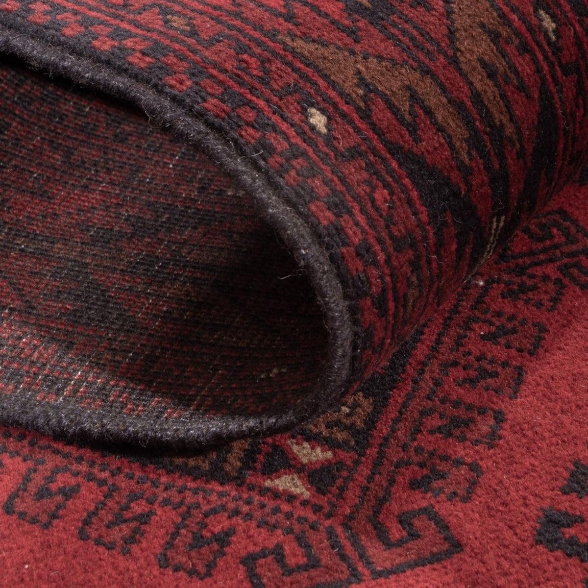 Afghan Teppich - Kunduz - 196 x 129 cm - dunkelrot