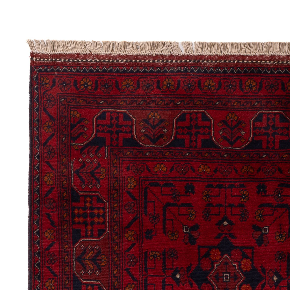 Afghan Teppich - Kunduz - 201 x 130 cm - dunkelrot