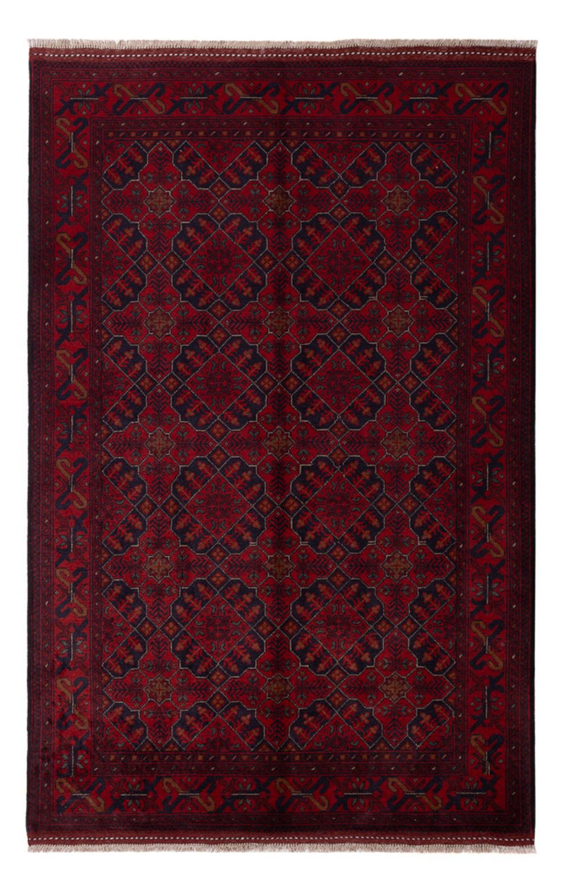 Afghan Teppich - Kunduz - 196 x 123 cm - dunkelrot