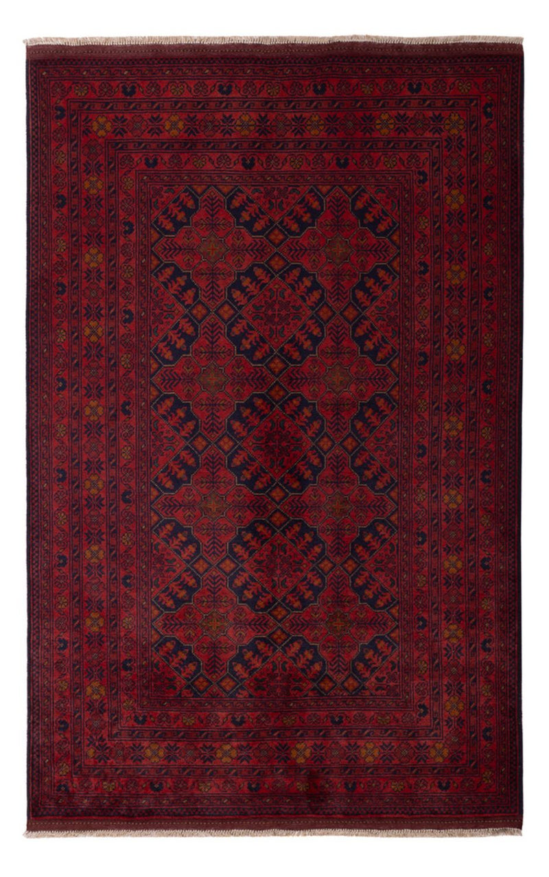 Afghan Teppich - Kunduz - 193 x 124 cm - dunkelrot