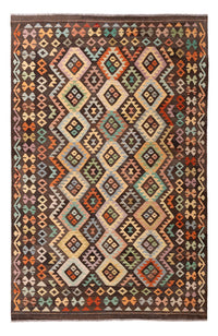Tapis Kelim - Splash - 301 x 194 cm - multicolore