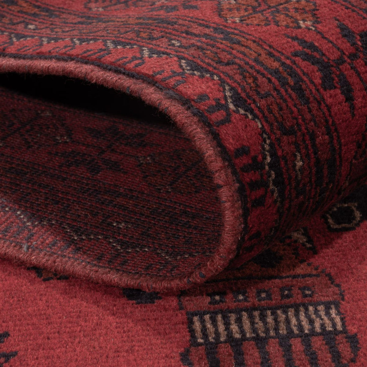 Afghan Teppich - Kunduz - 190 x 121 cm - dunkelrot