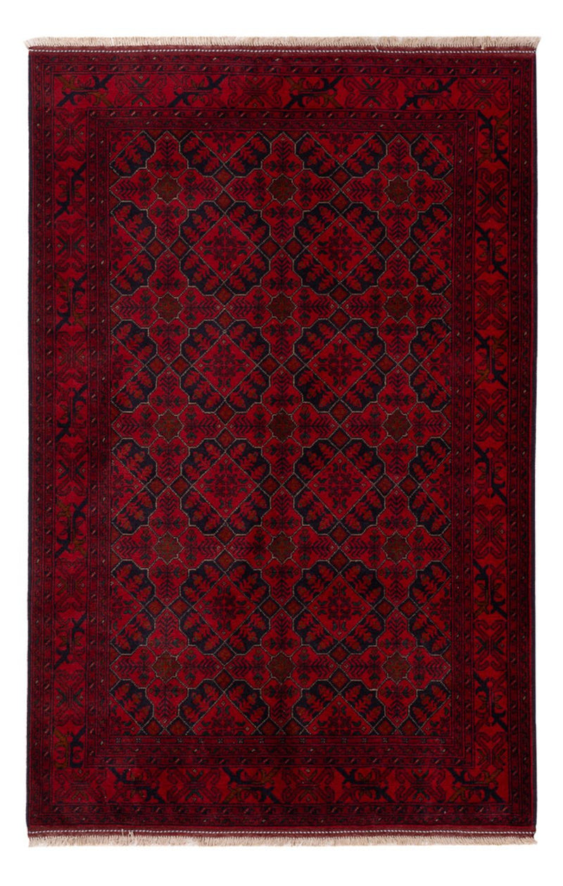 Afghan Teppich - Kunduz - 195 x 123 cm - dunkelrot