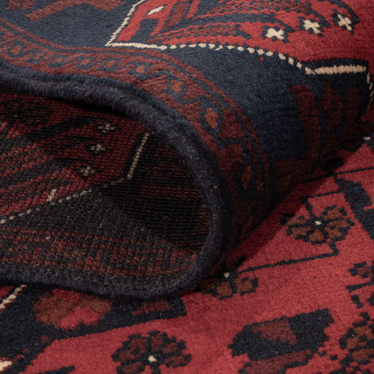 Afghan Teppich - Kunduz - 194 x 126 cm - dunkelrot