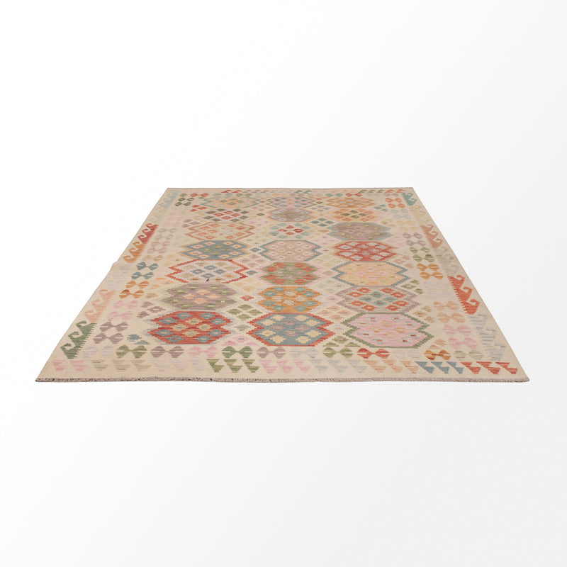 Kelim Teppich - Splash - 258 x 176 cm - bunt