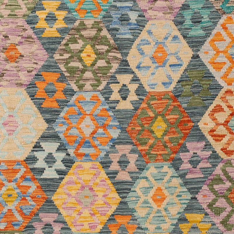 Kelim Teppich - Splash - 251 x 168 cm - bunt