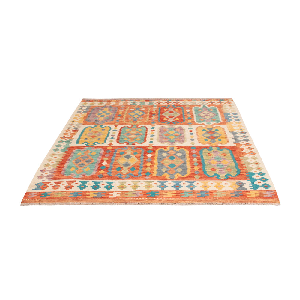 Kelim Teppich - Splash - 200 x 154 cm - bunt