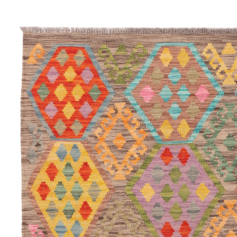 Kelim Teppich - Splash - 197 x 158 cm - bunt