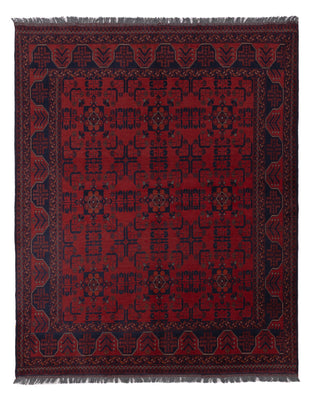 Afghan Teppich - Kunduz - 221 x 174 cm - rot