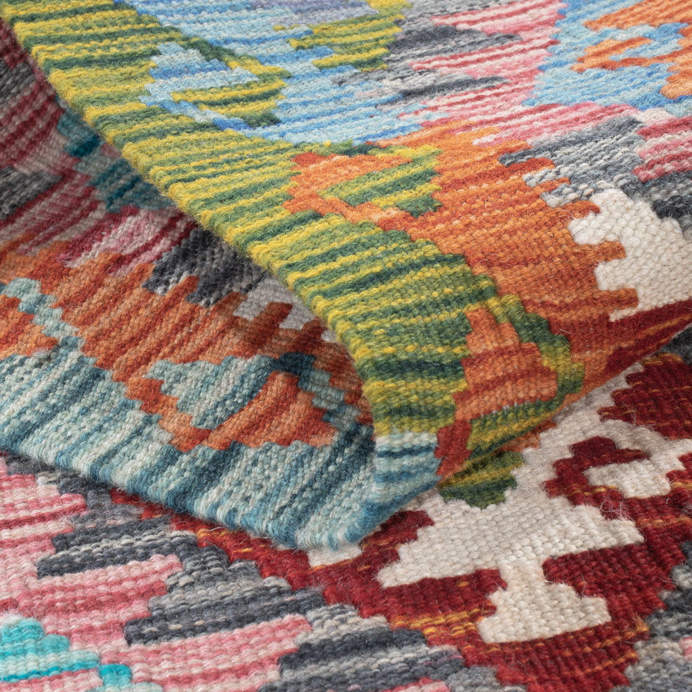 Läufer Kelim - Splash - 200 x 62 cm - mehrfarbig