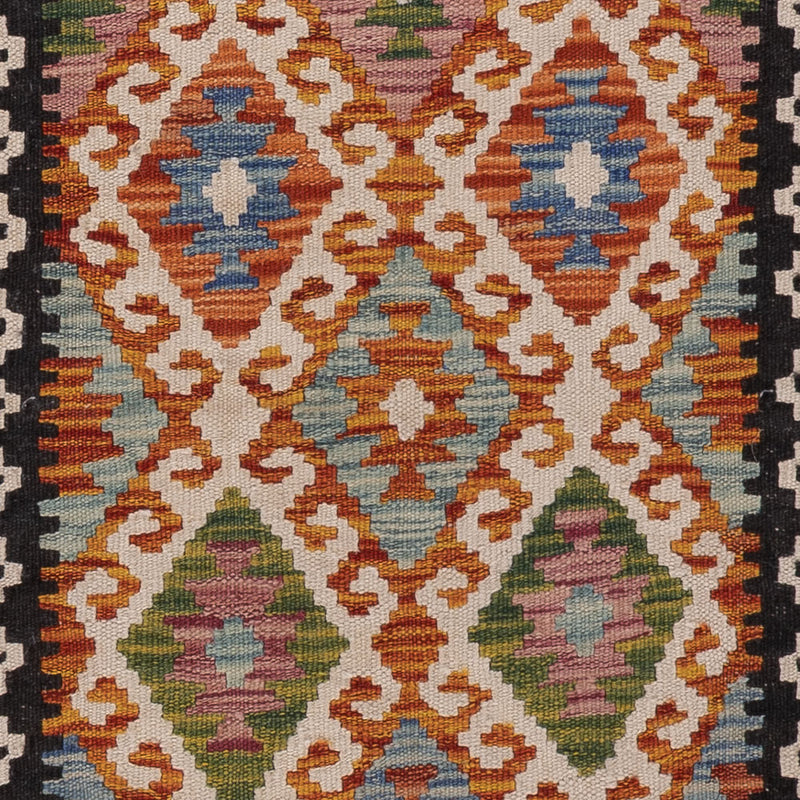 Läufer Kelim - Splash - 203 x 68 cm - mehrfarbig